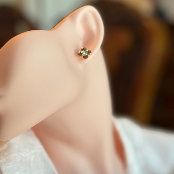 Cloverleaf Gold Earrings NEW - Picture 4 of 9